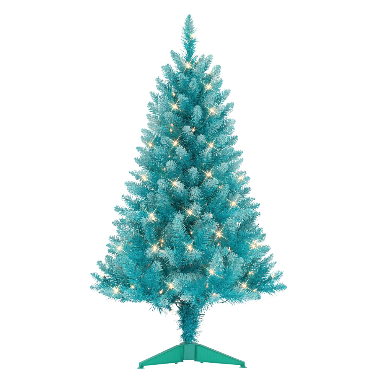 6 Pack: 4ft. Pre-Lit Fashion Teal Artificial Christmas Tree, Clear Lights